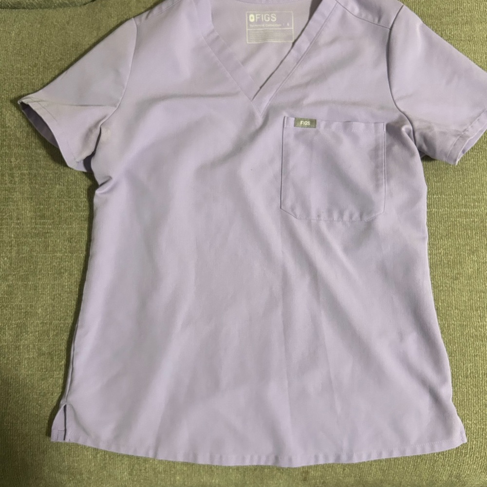Figs Lavender V-Neck Scrub Top